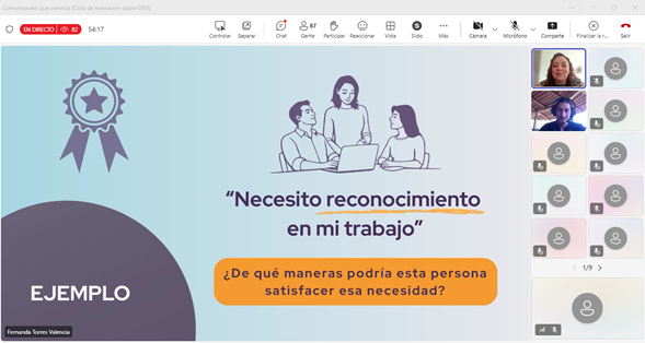 Experiencia de bienestar con equipos